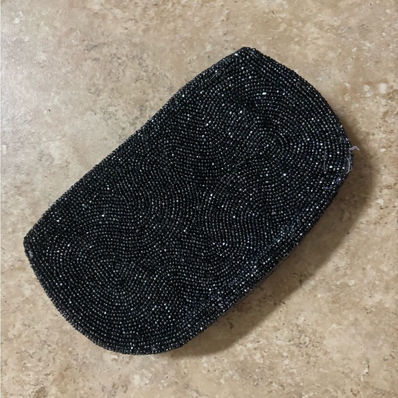 VINTAGE Handmade, hand beaded, black clutch. Made in Belgium, by Walborg - Picture 5 of 14